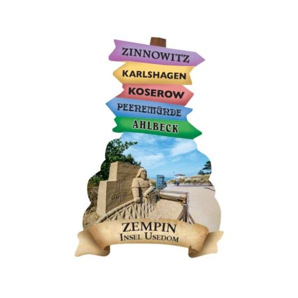 Zempin Magnet Wegweiser Ostseebad Usedom