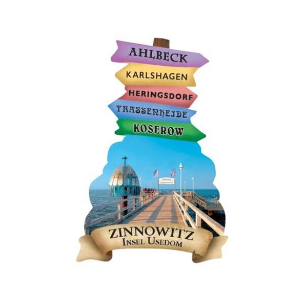 Zinnowitz Magnet Wegweiser Ostseebad Usedom