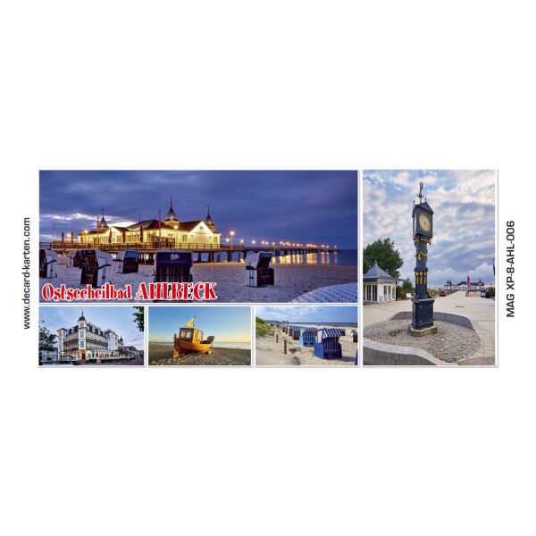Ostseebad Ahlbeck Magnet lang Foto Usedom 5 Bilder weiß Ostseeheilbad