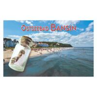 Bansin Usedom Magnet mit kleiner Flasche Ansicht Strand...