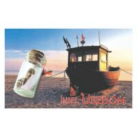 Insel Usedom Magnet mit kleiner Flasche Ostseeinsel Strand