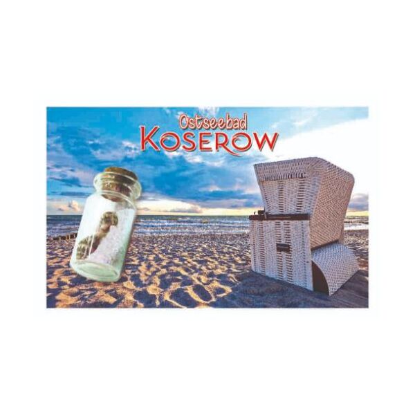 Koserow auf Usedom Magnet mit Flasche Ostseebad