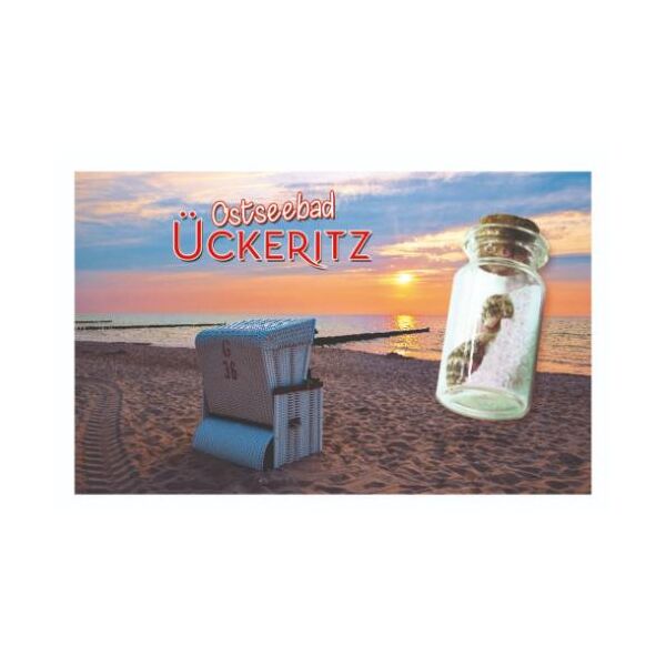 Ückeritz Magnet mit kleiner Flasche Ostseebad Usedom