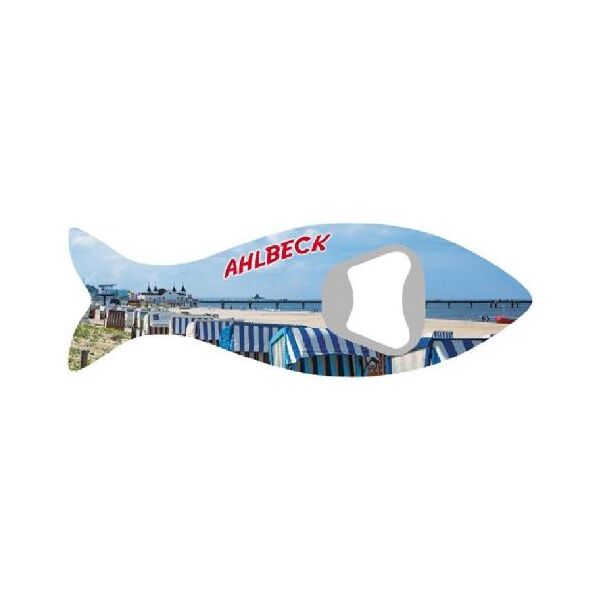 Ostseebad Ahlbeck Flaschenöffner Magnet Fisch Seebrücke Strand