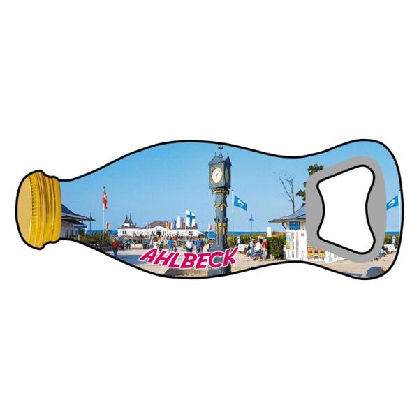 Ostseebad Ahlbeck Flaschenöffner Magnet Flasche Seebrücke Strand