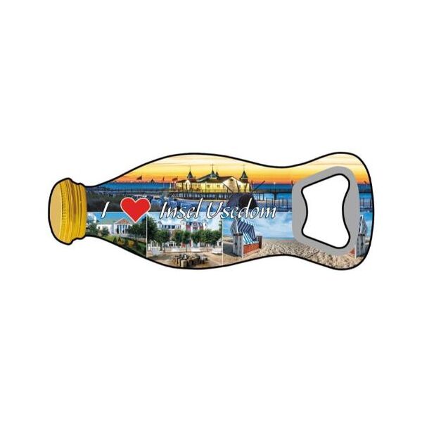 Insel Usedom Flaschenöffner Magnet Flaschenform Ostsee
