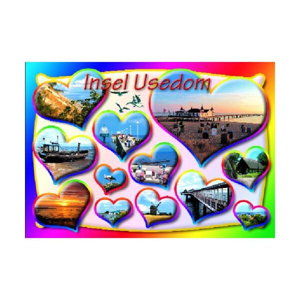 Insel Usedom Puzzlekarte Herzen Ostseeinselbilder
