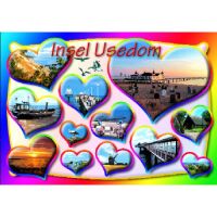 Insel Usedom Puzzlekarte Herzen Ostseeinselbilder