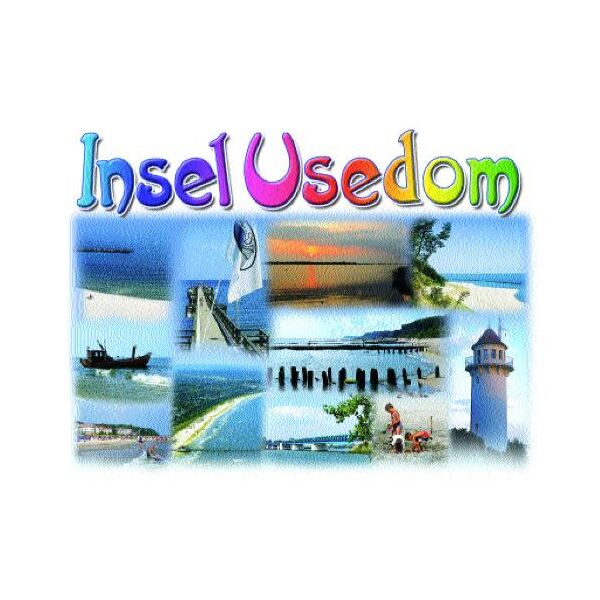 Insel Usedom Profilkarte mit Stanzung