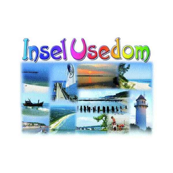 Insel Usedom Profilkarte mit Stanzung