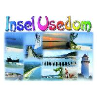 Insel Usedom Profilkarte mit Stanzung