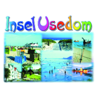 Insel Usedom  Profilkarte mit Stanzung