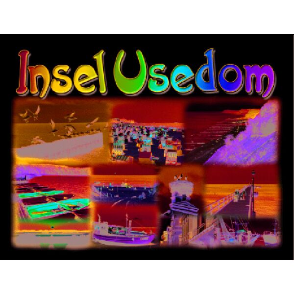 Insel Usedom Profilkarte mit Stanzung