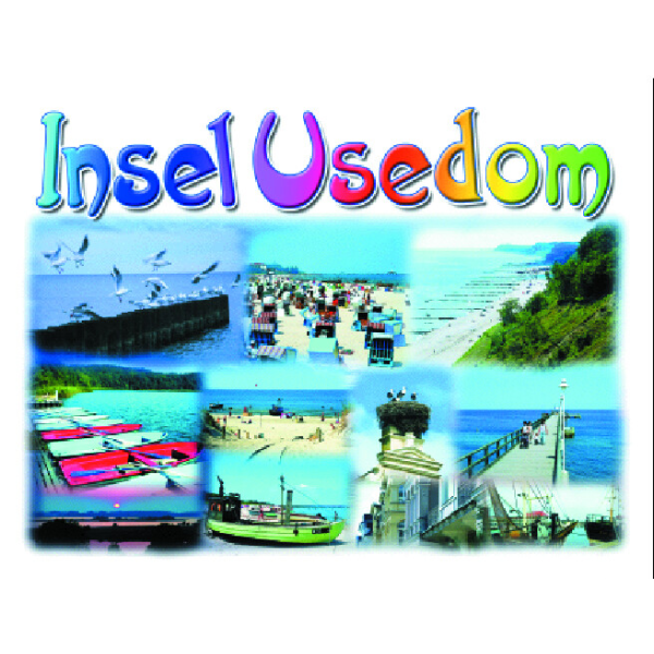 Insel Usedom Profilkarte mit Stanzung