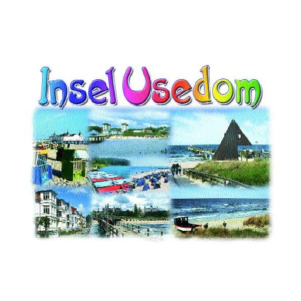 Insel Usedom Profilkarte mit Stanzung