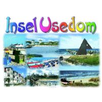 Insel Usedom Profilkarte mit Stanzung