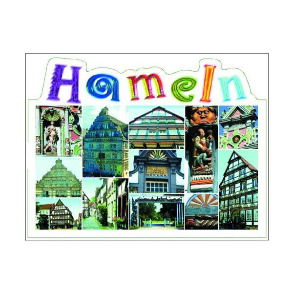 Hameln Postkarte Ansichtskarte gestanzt Sehenswürdigkeiten Fotopostkarte