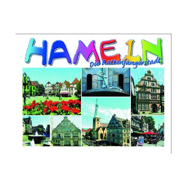 Hameln Postkarte Ansichtskarte gestanzt 7 Fotos Sehenswürdigkeiten