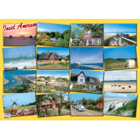 Insel Amrum Tischset Unterlage 44x32 cm 16 Fotos gelb...