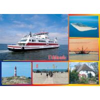 Insel Amrum Tischset Unterlage 44x32 cm 16 Fotos gelb...