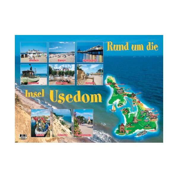 Insel Usedom Tischset Unterlage 44x32 cm 9 Bilder Landkarte Ostseeinsel