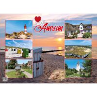 Insel Amrum Tischset Unterlage 44x32 cm Strandmotiv 6...