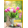 Ostern Grußkarte mit Umschlag Tulpen und Holzhase Frohe Ostern schöne Feiertage