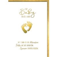 Geburt Baby Glückwunschkarte mit Umschlag goldene...
