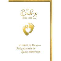Geburt Baby Glückwunschkarte mit Umschlag goldene...
