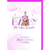 Geburt Baby Mädchen Glückwunschkarte mit...
