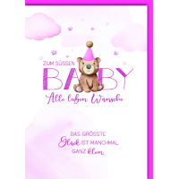 Geburt Baby Mädchen Glückwunschkarte mit...