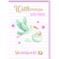 Geburt Baby Mädchen Glückwunschkarte mit...