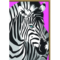 Ohne Text Blanko Zebra Hintergrund pink im Andy Warhol Stil