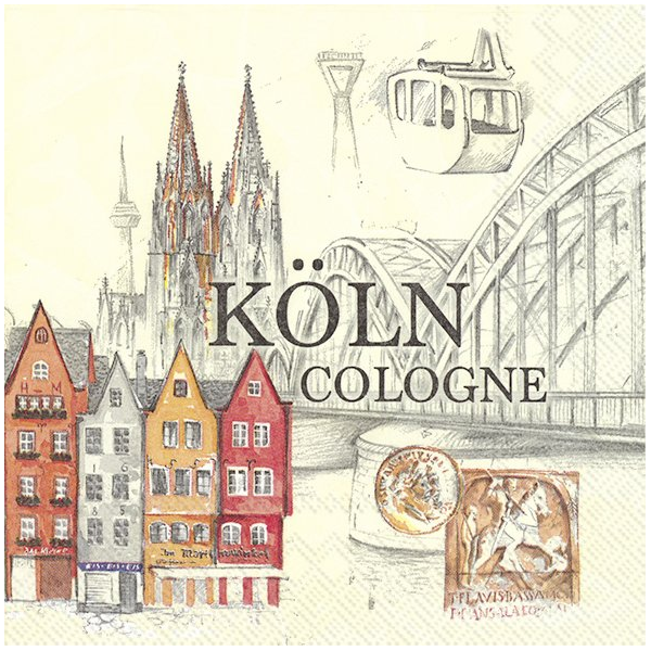 Stadt Köln Servietten - 33x33 cm - 3-lagig - 20 Servietten - Karneval