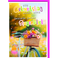 Geburtstag Glückwunschkarte mit Umschlag Fahrrad mit...