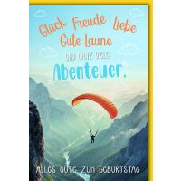 Geburtstag Glückwunschkarte mit Umschlag Paraglider...