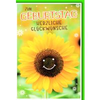 Geburtstag Glückwunschkarte mit Umschlag Sonnenblume...