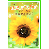 Geburtstag Glückwunschkarte mit Umschlag Sonnenblume...