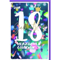 18. Geburtstag Glückwunschkarte mit Umschlag...