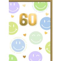 60. Geburtstag Glückwunschkarte mit Umschlag...