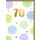 70. Geburtstag Glückwunschkarte mit Umschlag Pastellsmileys goldene Zahl Happy Birthday