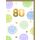 80. Geburtstag Glückwunschkarte mit Umschlag Pastellsmileys goldene Zahl Happy Birthday
