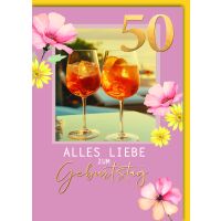 50. Geburtstag Glückwunschkarte mit Umschlag 2...