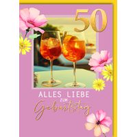 50. Geburtstag Glückwunschkarte mit Umschlag 2...