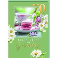 70. Geburtstag Glückwunschkarte mit Umschlag rosa...
