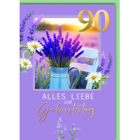 A 90. Geburtstag Glückwunschkarte mit Umschlag...