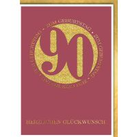 90. Geburtstag Glückwunschkarte mit Umschlag...