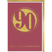 90. Geburtstag Glückwunschkarte mit Umschlag...