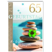 65. Geburtstag Glückwunschkarte mit Umschlag...
