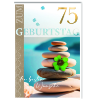 75. Geburtstag Glückwunschkarte mit Umschlag...